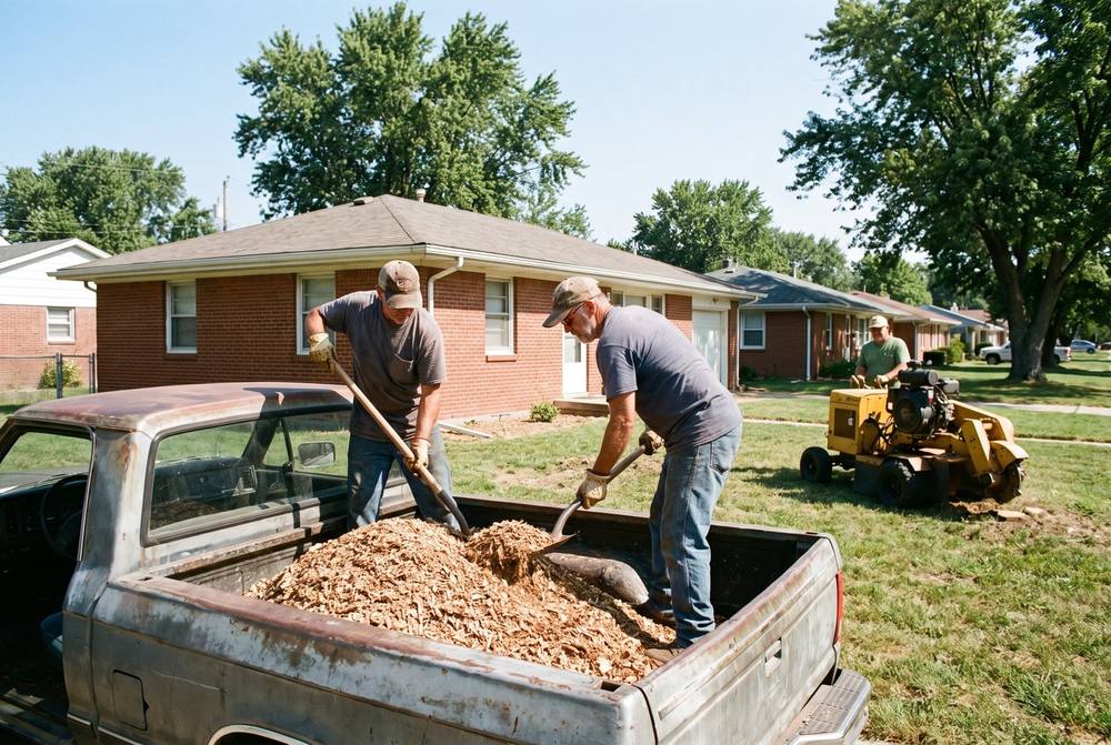 Removing wood chips